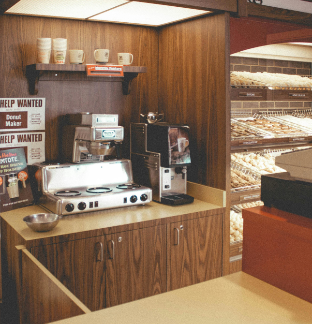 A donut shop interior